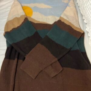 painting landscape oversized sweater